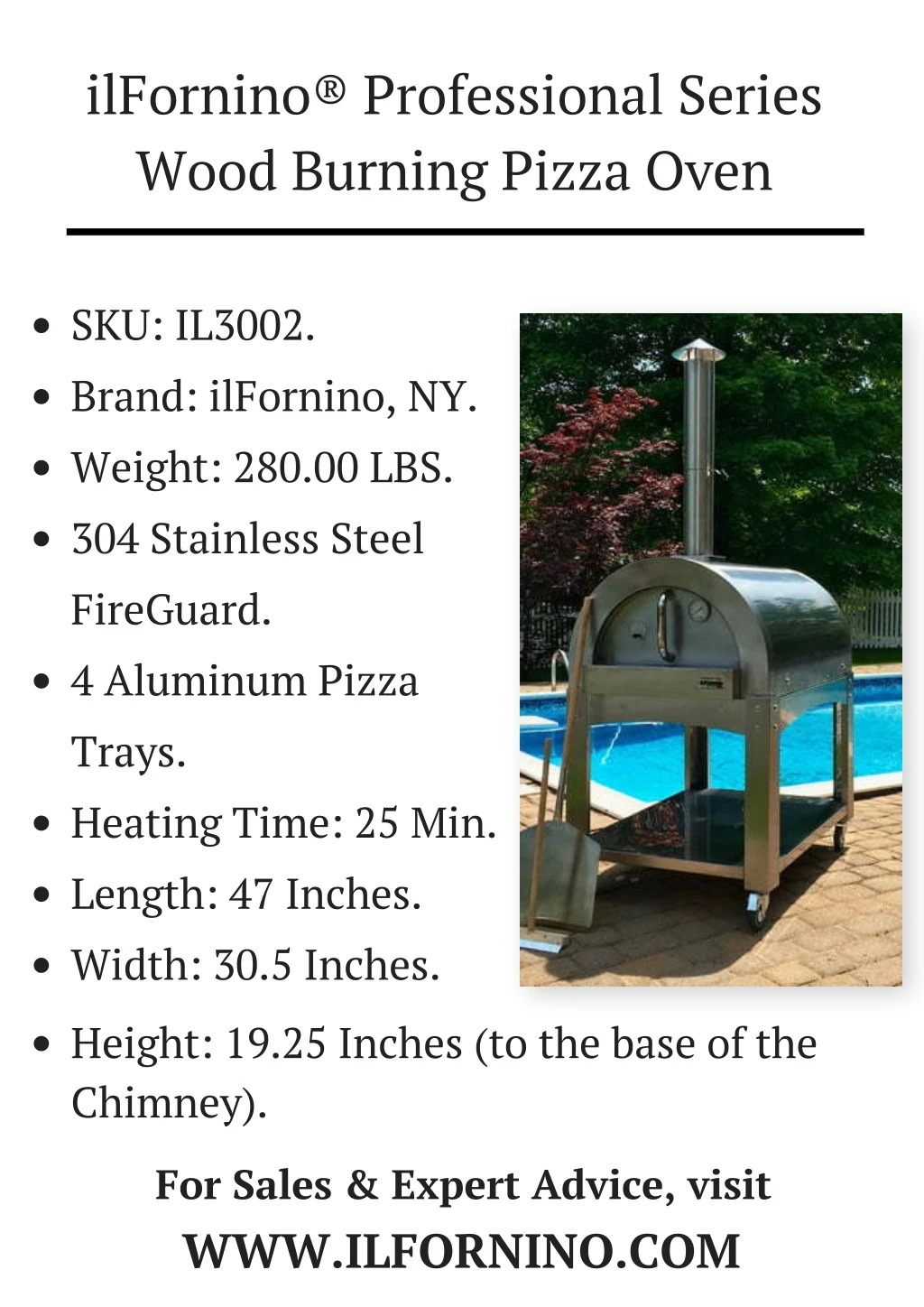 ilfornino professional series wood burning pizza