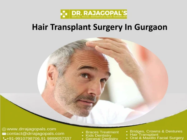 Best Hair Transplant Clinic in Gurgaon - Dr. RajaGopal's Clinic.