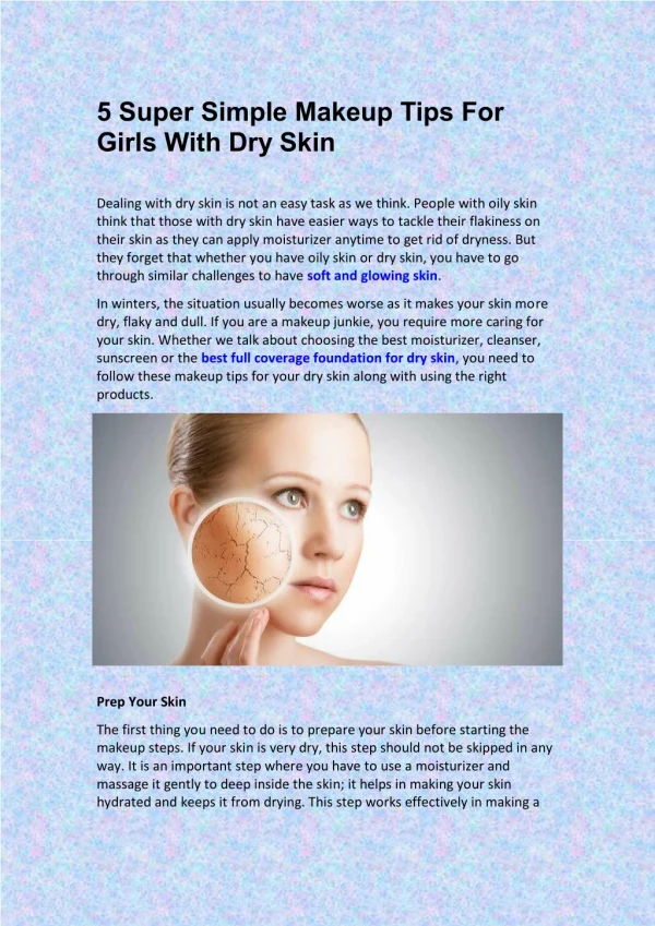 5 Super Simple Makeup Tips For Girls With Dry Skin