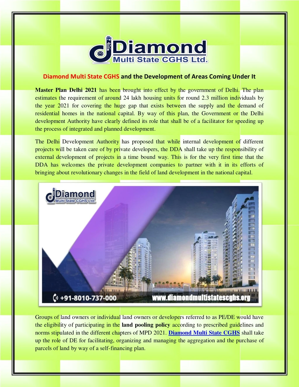 diamond multi state cghs and the development