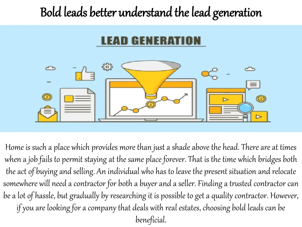bold leads better understand the lead generation