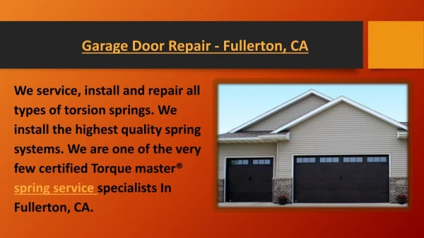 Garage Door Repair - Fullerton, CA