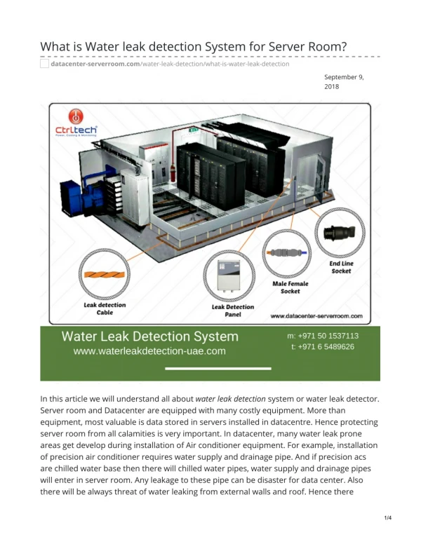What is Water leak detection System for Server Room? #waterleakdetectionsystem #leakdetector