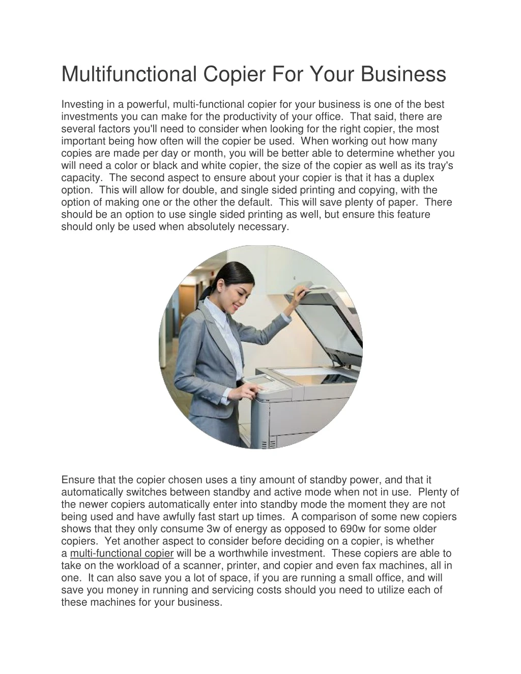 multifunctional copier for your business