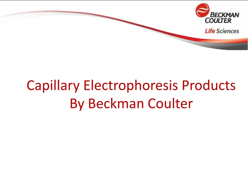capillary electrophoresis products by beckman coulter