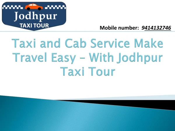 jodhpur taxi service