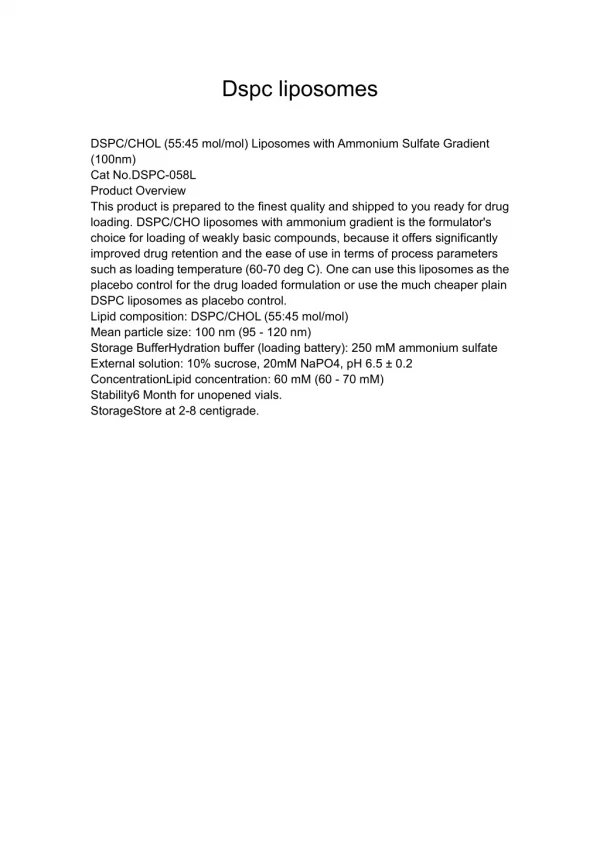 dspc liposomes