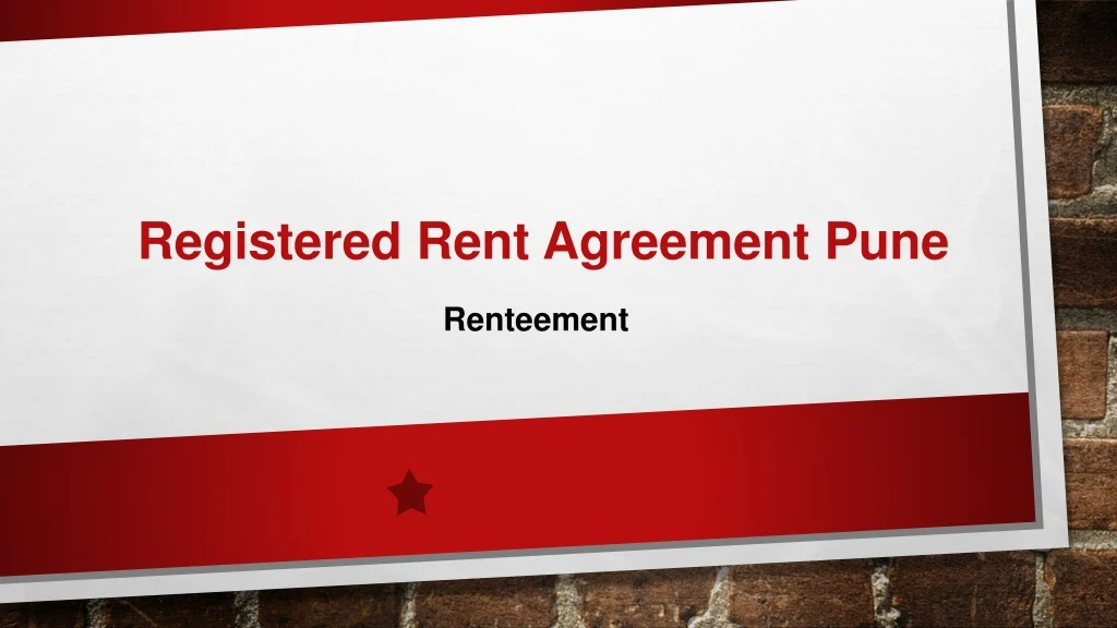 registered rent agreement pune