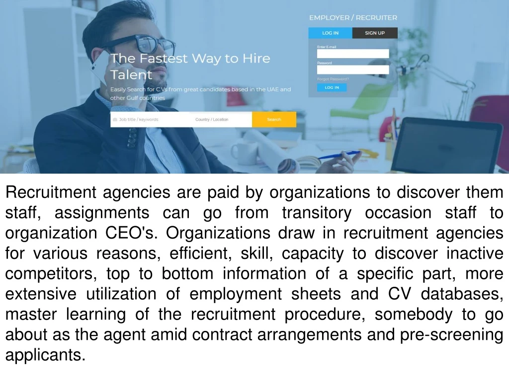 recruitment agencies are paid by organizations