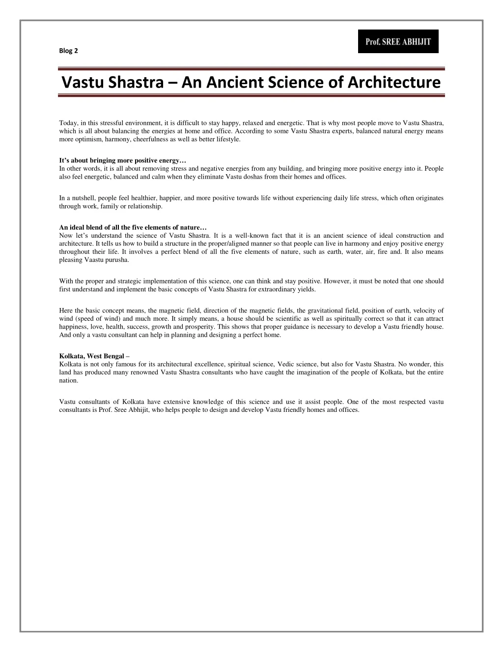 blog 2 vastu shastra an ancient science