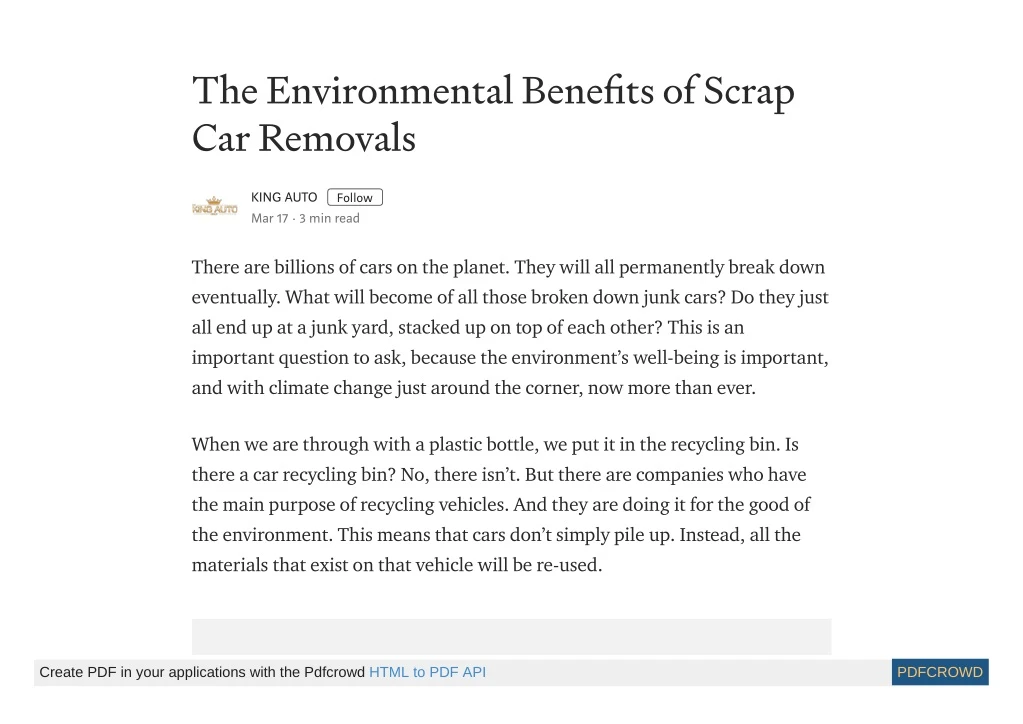 the environmental bene ts of scrap car removals