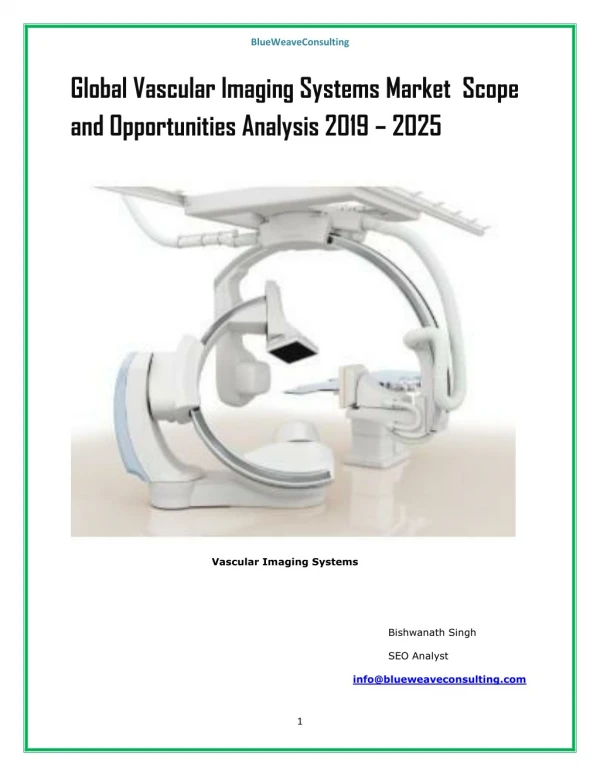 Vascular Imaging Systems Market Scope and Opportunities Analysis 2019 – 2025