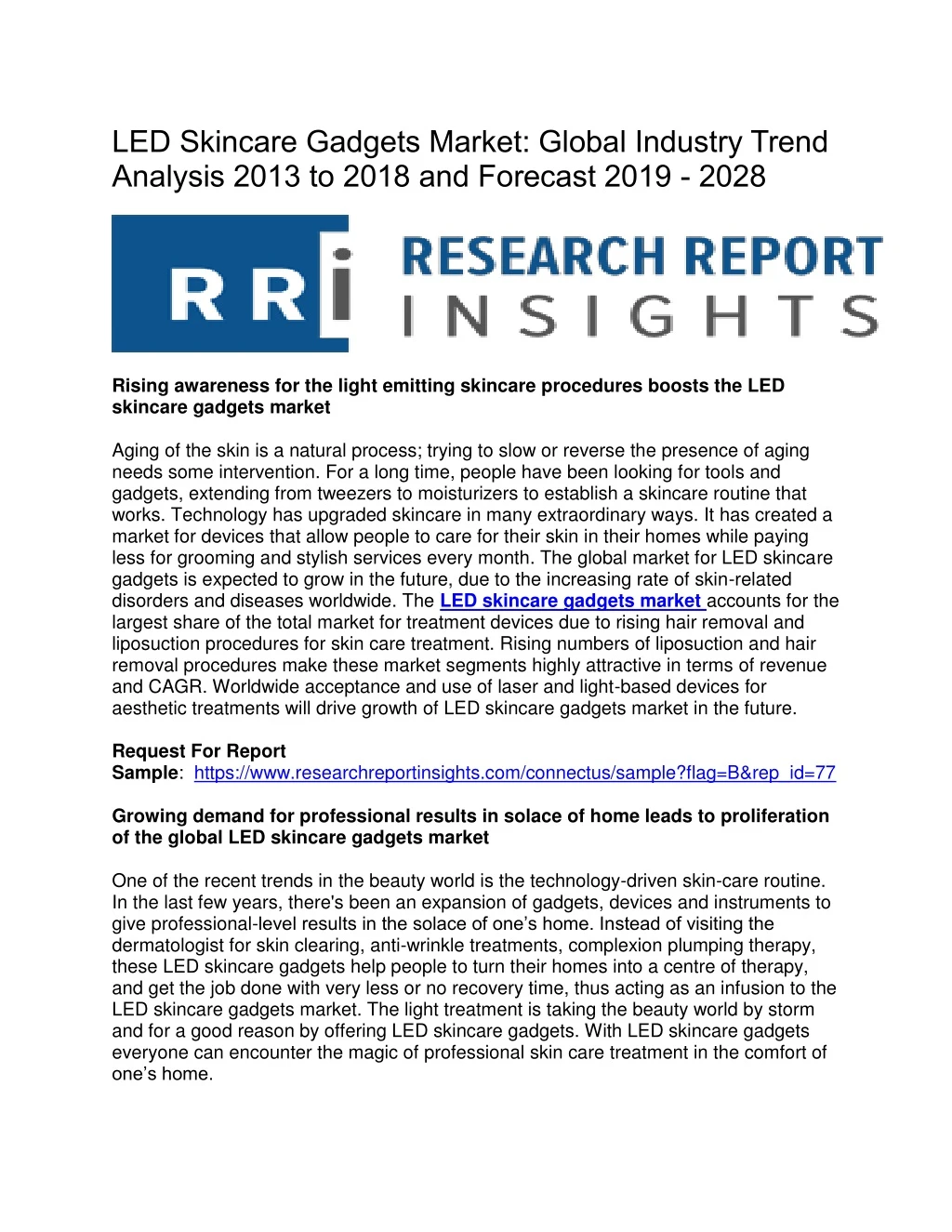 led skincare gadgets market global industry trend