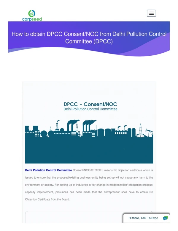 How to obtain DPCC Consent/NOC from Delhi Pollution Control Committee