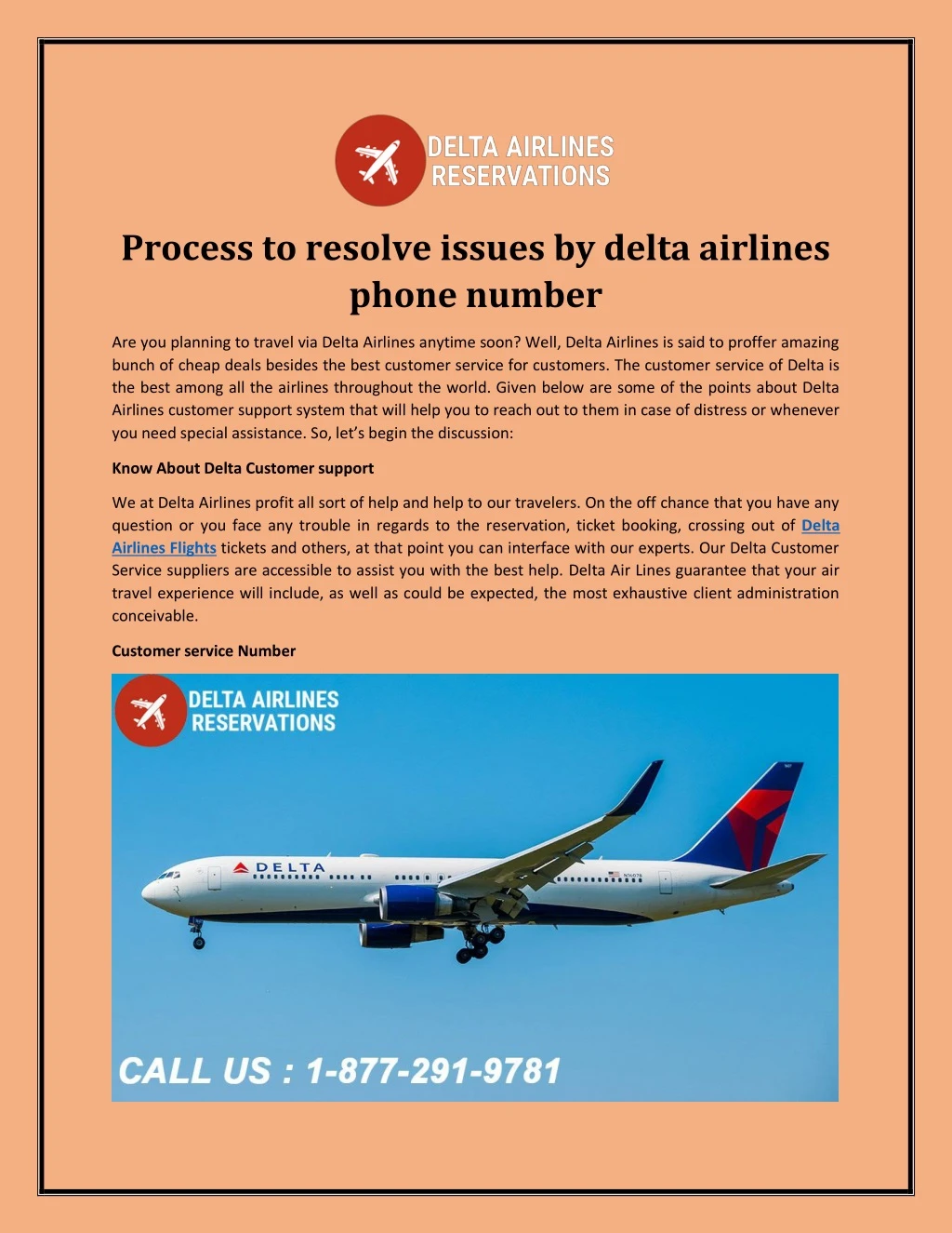 process to resolve issues by delta airlines phone