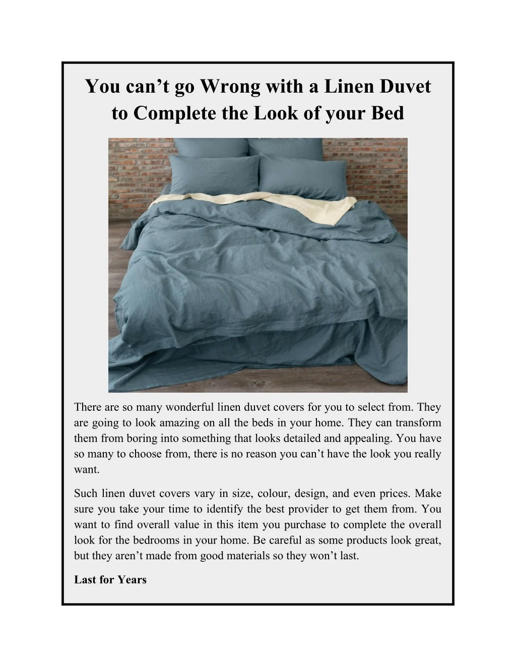 you can t go wrong with a linen duvet to complete