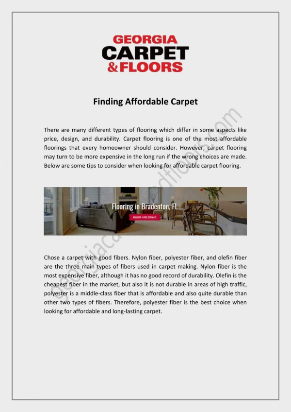Finding Affordable Carpet