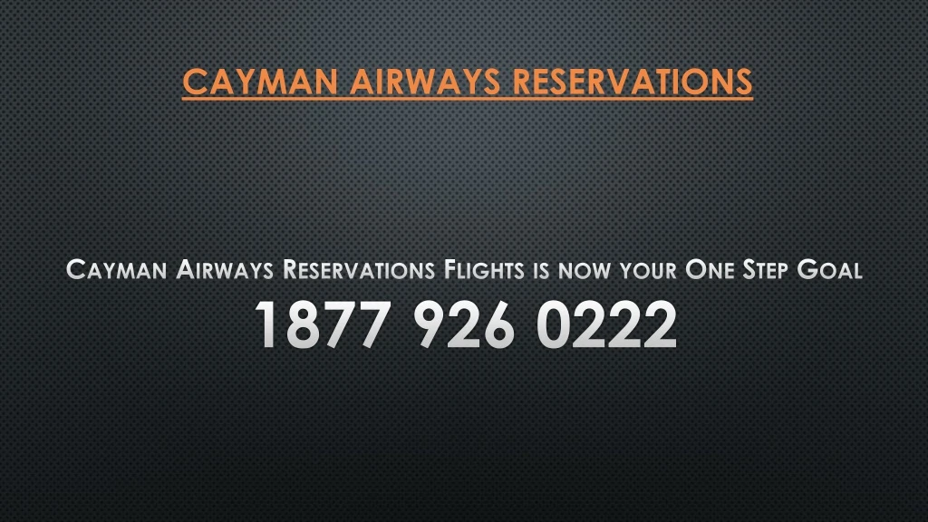 cayman airways reservations