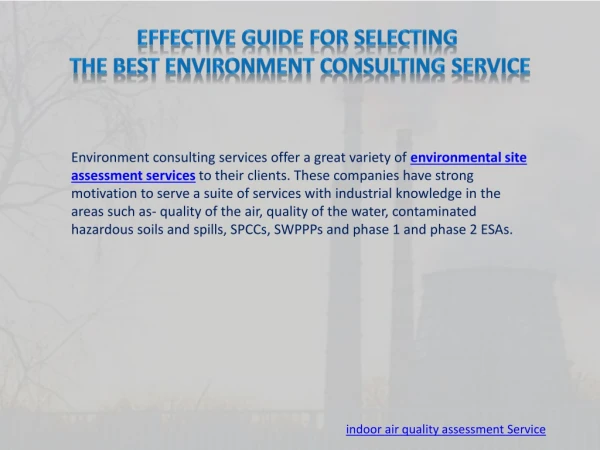 Effective Guide For Selecting The Best Environment Consulting Service