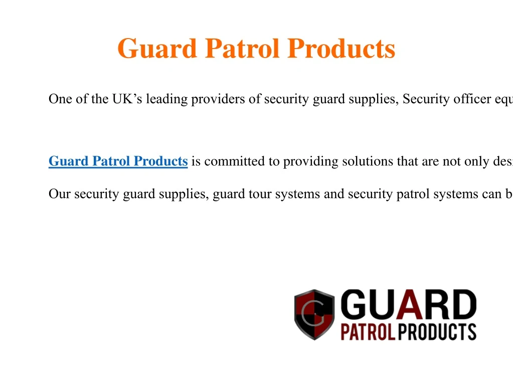guard patrol products