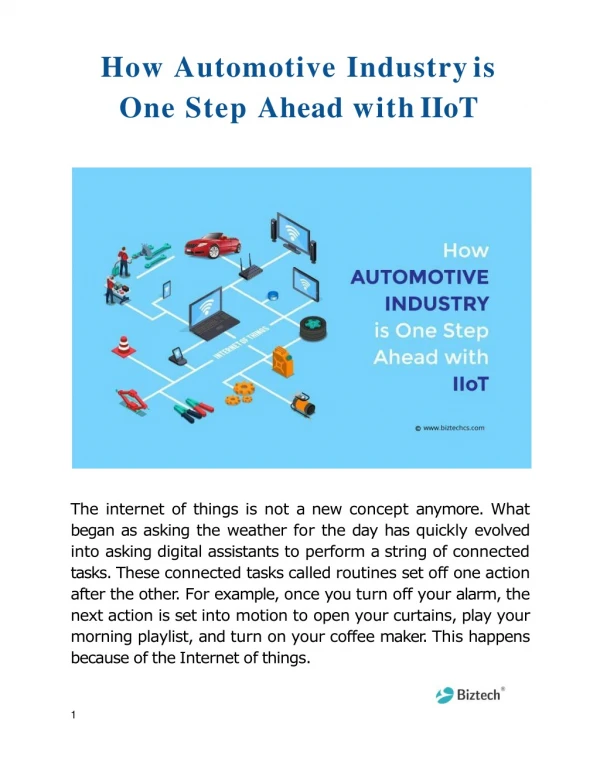 How Automotive Industry is One Step Ahead with IIoT