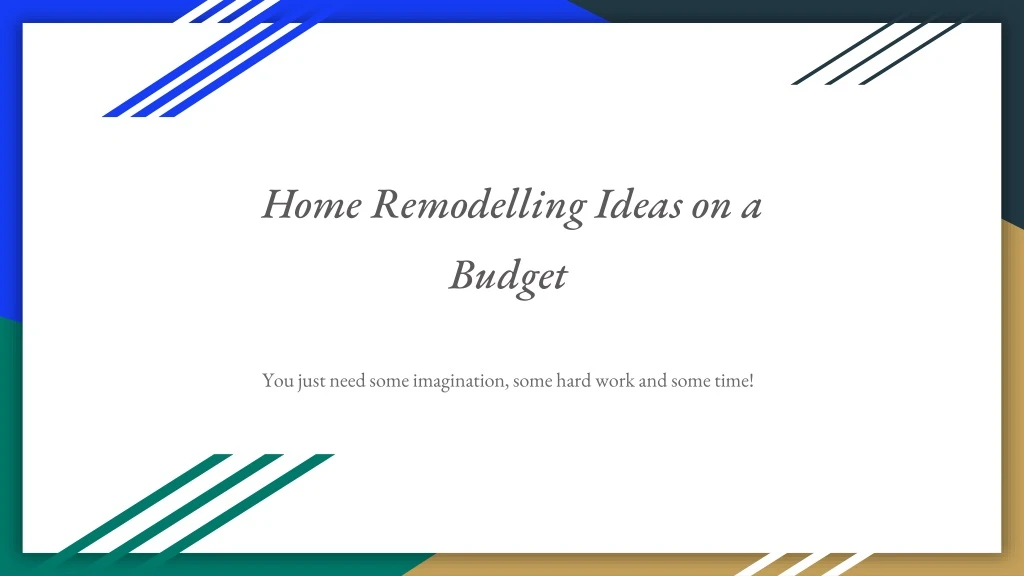 home remodelling ideas on a budget