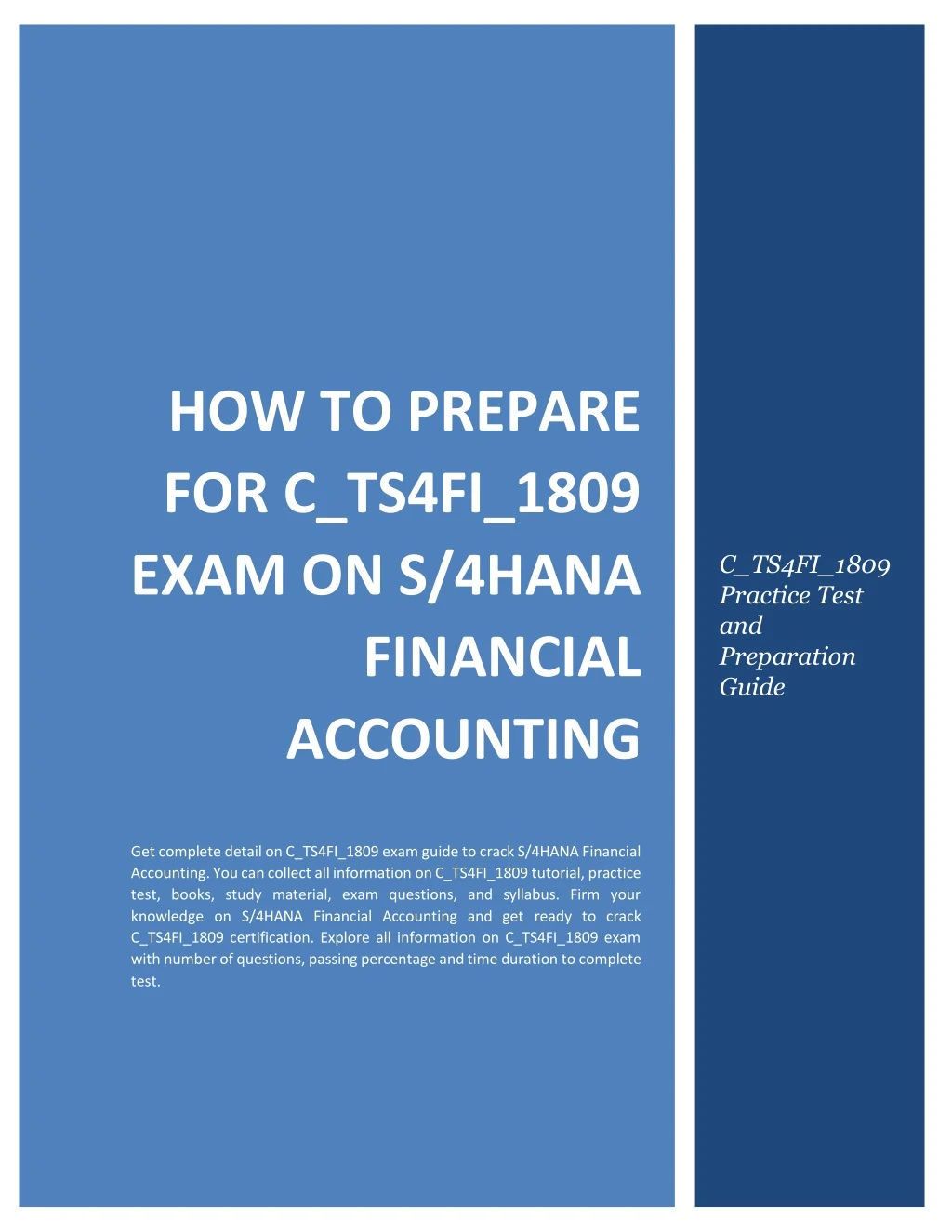 how to prepare for c ts4fi 1809 exam on s 4hana