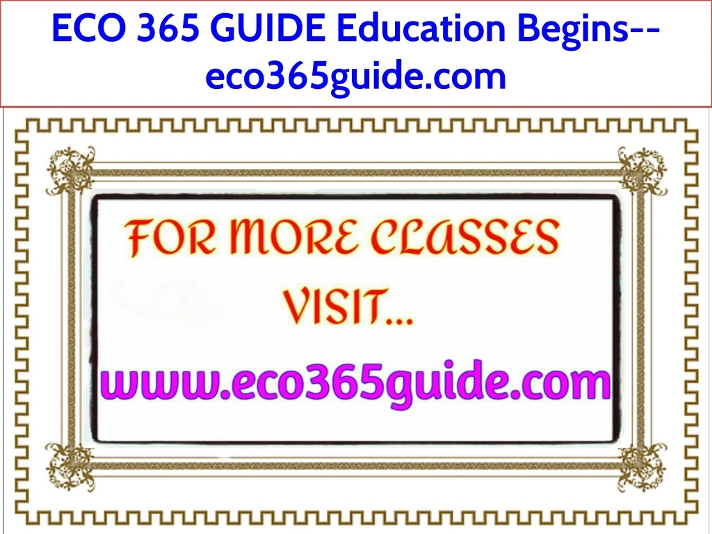 eco 365 guide education begins eco365guide com