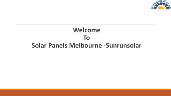 Solar Panels Melbourne – sunrunsolar