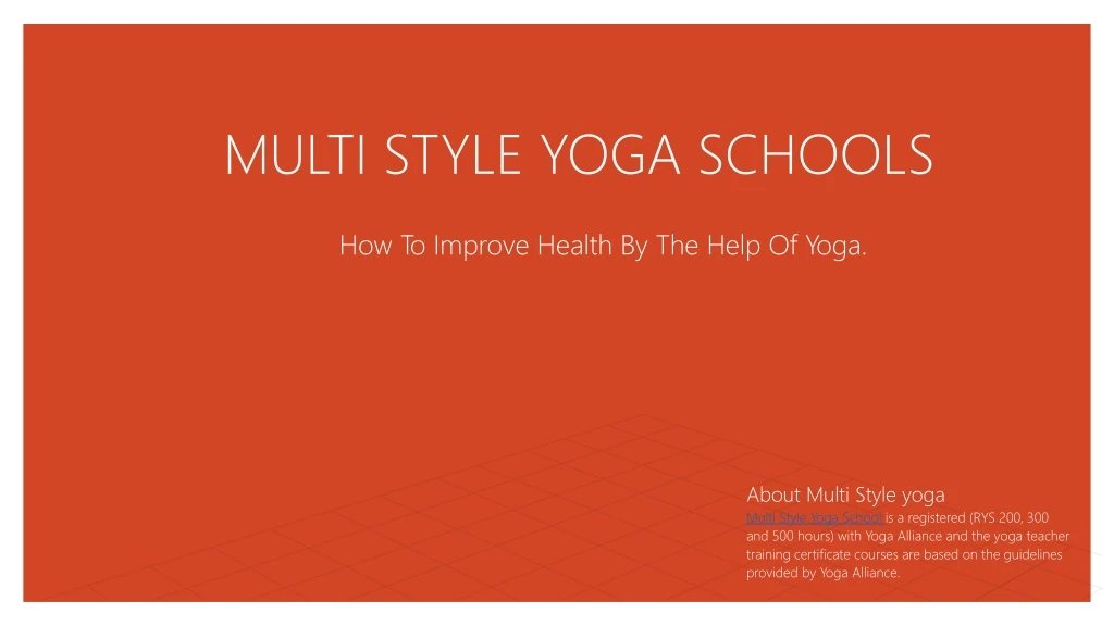 multi style yoga schools