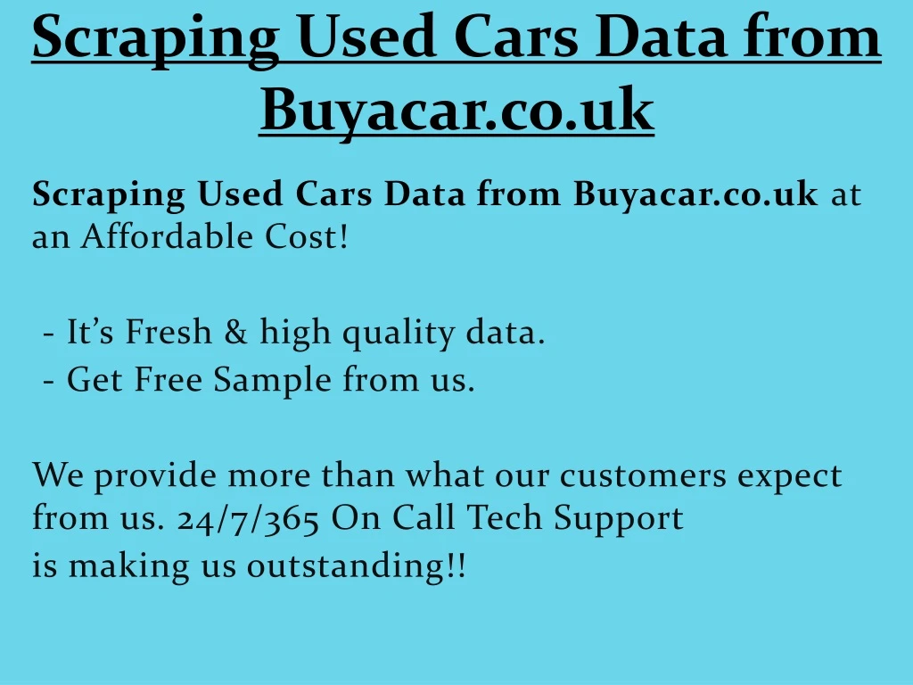 scraping used cars data from buyacar co uk