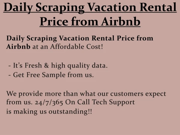 daily scraping vacation rental price from airbnb