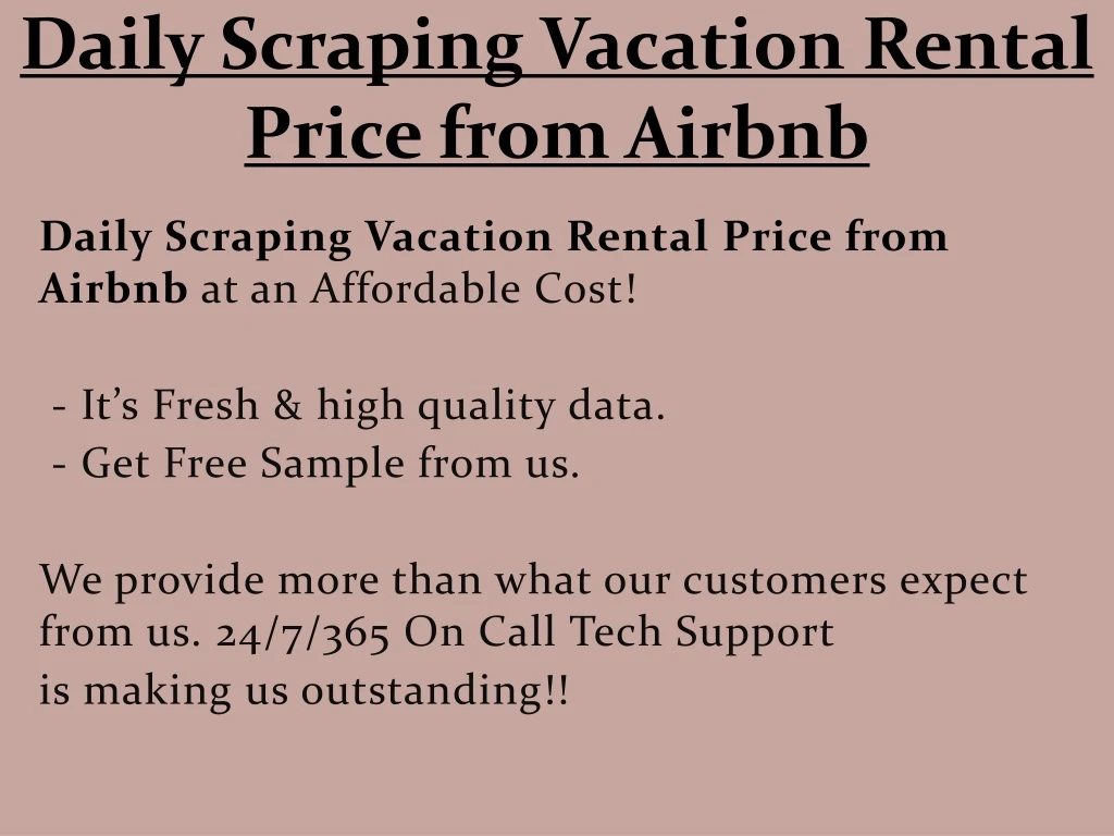 daily scraping vacation rental price from airbnb