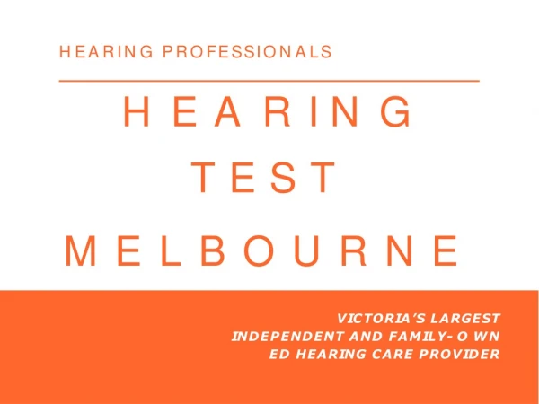 Hearing Test Melbourne | Hearing Professionals
