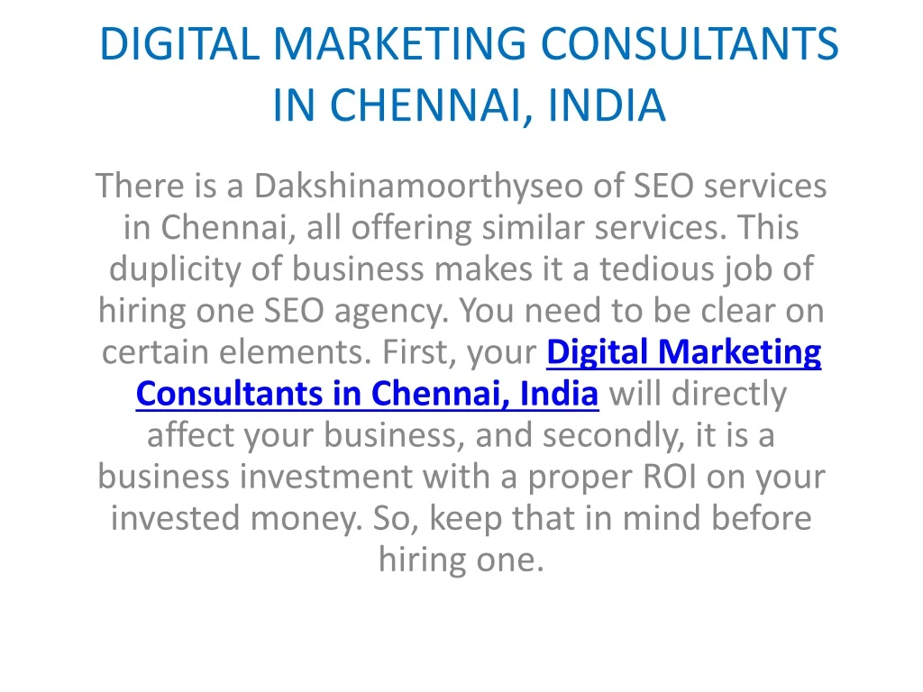 digital marketing consultants in chennai india