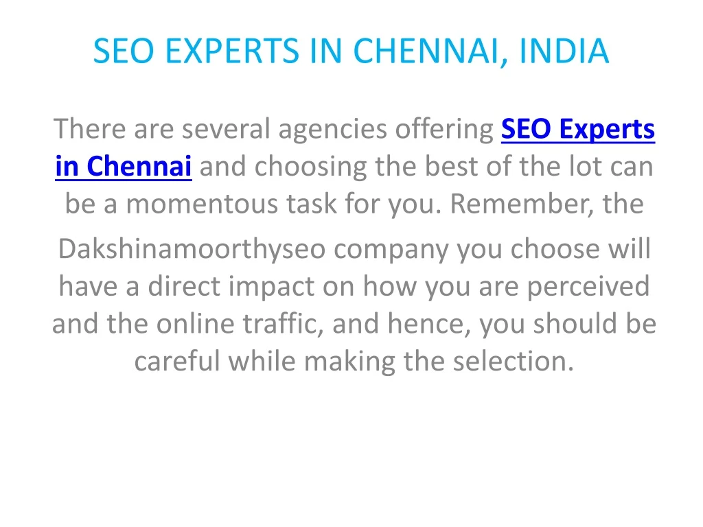 seo experts in chennai india