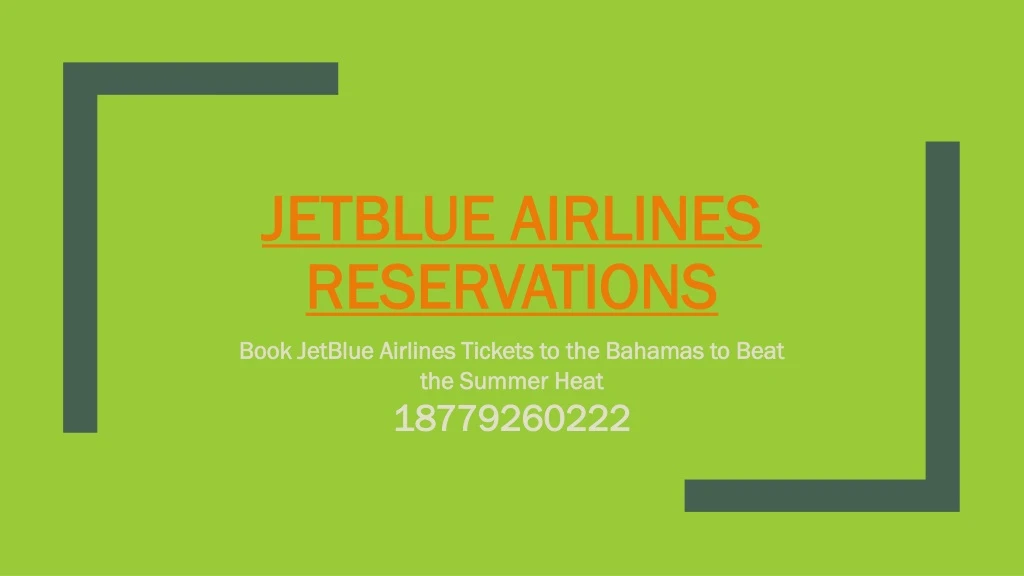 jetblue airlines reservations