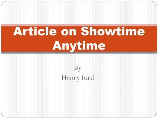 Article on Showtime Anytime