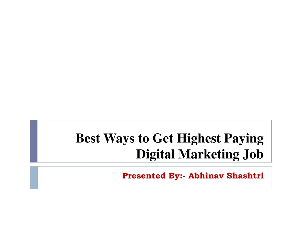 best ways to get highest paying digital marketing job
