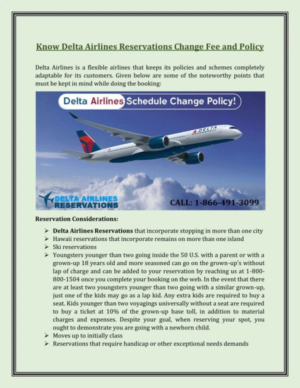 Know Delta Airlines Reservations Change Fee and Policy