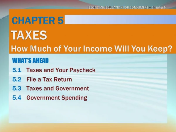 CHAPTER 5 TAXES How Much of Your Income Will You Keep