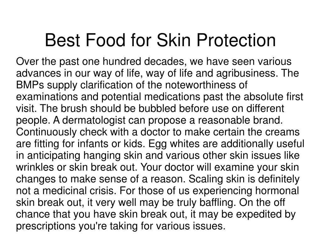 best food for skin protection