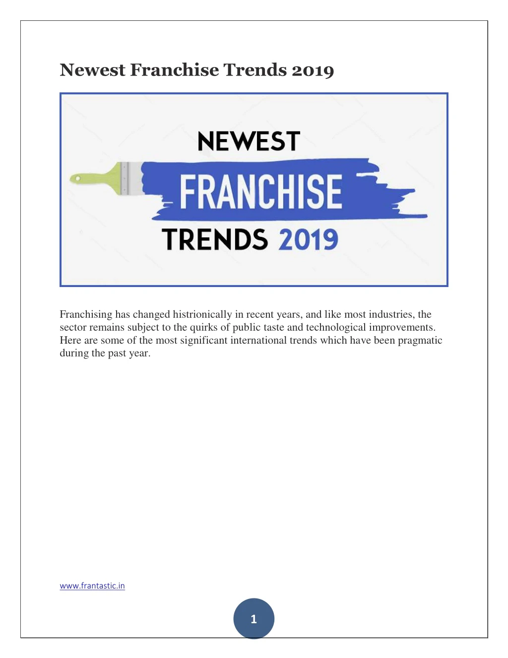 newest franchise trends 2019