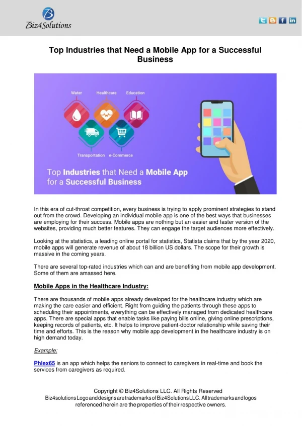 Top Industries That Need a Mobile App for a Successful Business