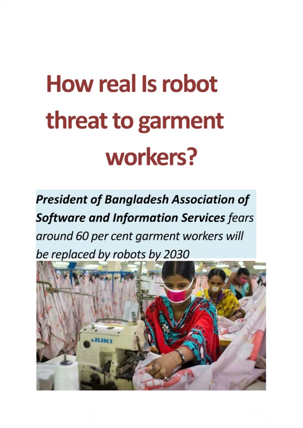 Are robots really going to replace garment workers?