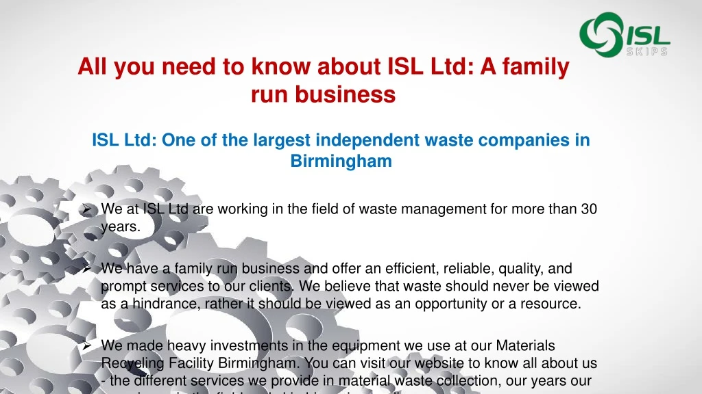 all you need to know about isl ltd a family run business