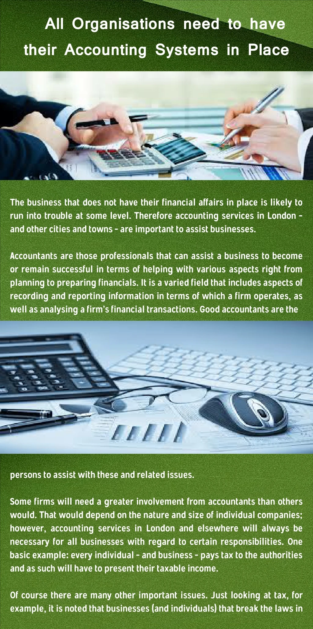 all organisations need to have their accounting