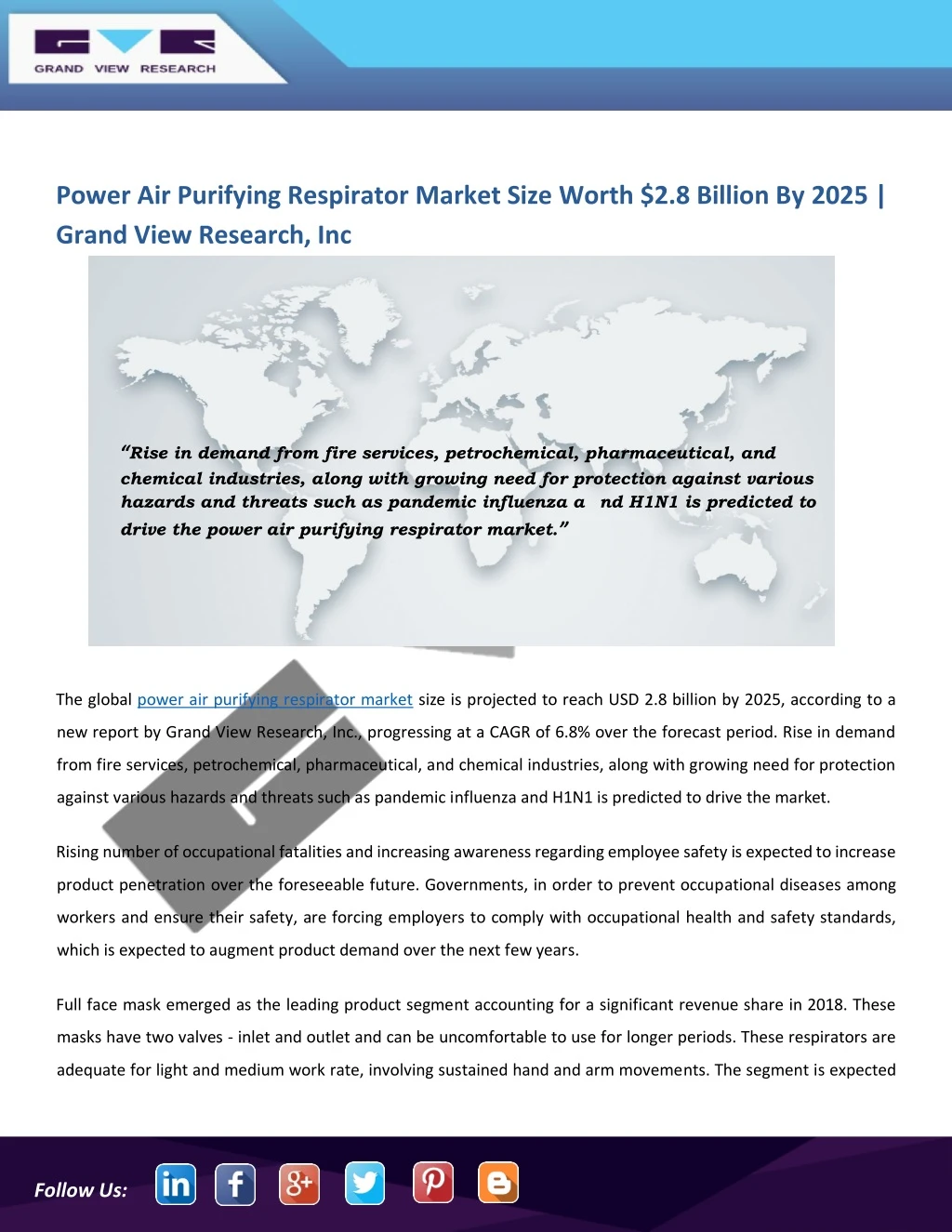 power air purifying respirator market size worth
