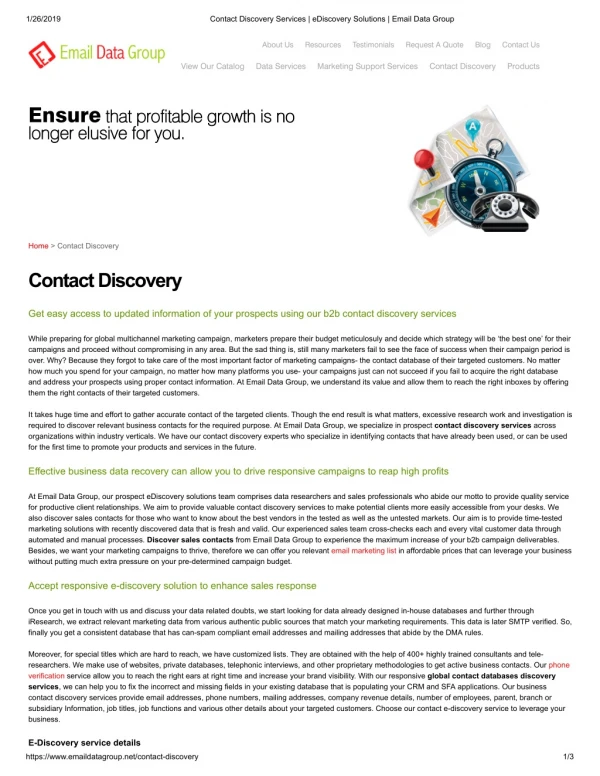 Contact Discovery Services - Email Data Group