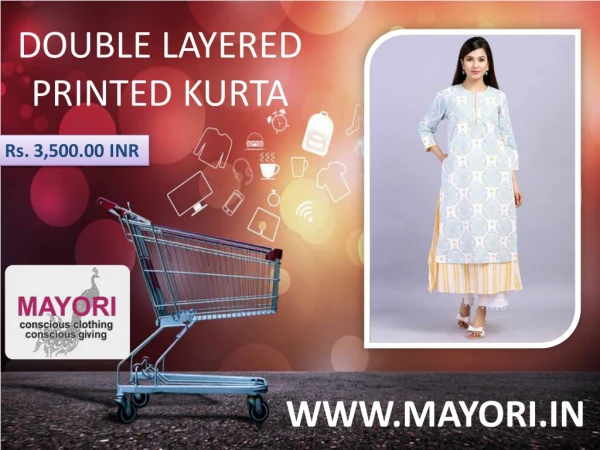 DOUBLE LAYERED PRINTED KURTA - MAYORI CONSCIOUS CLOTHING